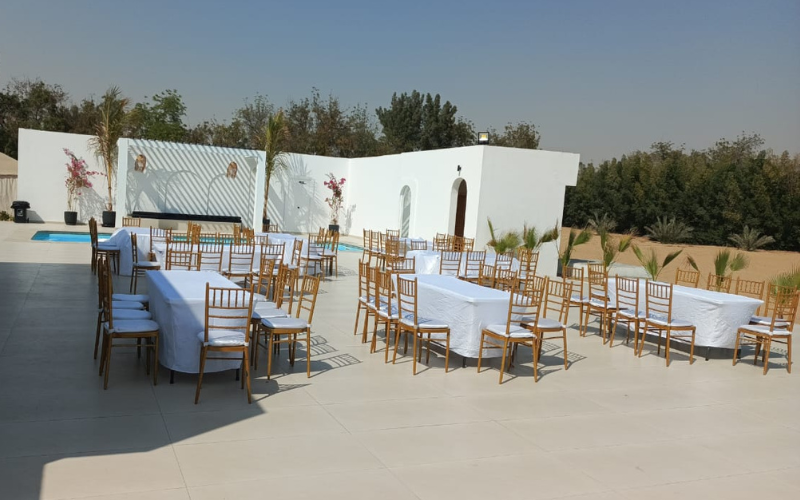 Chairs and tables for rent in Dubai for weddings and events