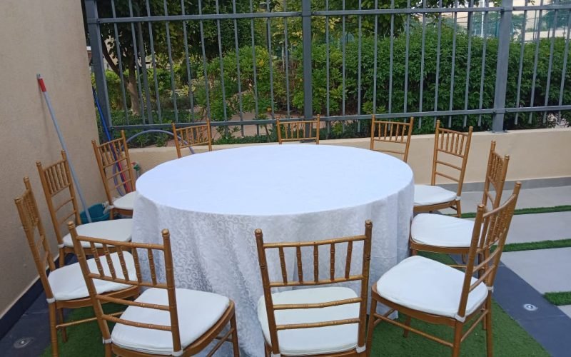 Chairs and tables for rent in Dubai for weddings and events